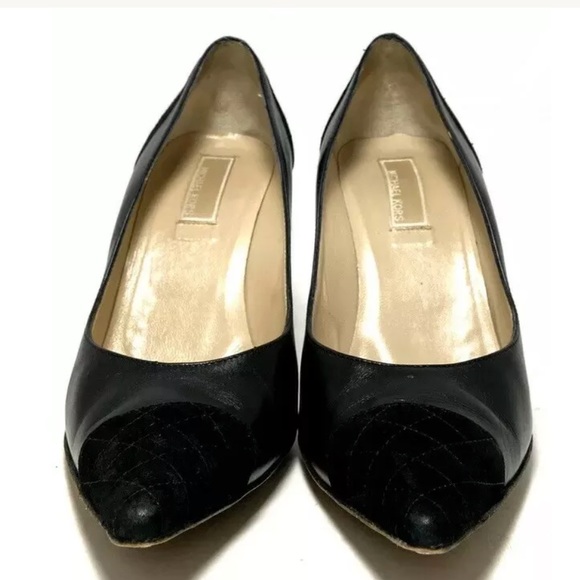 Michael Kors Black Pointed Quilted Cap Toe Pumps - Picture 4 of 8